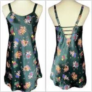 Vintage Warner Bros Looney Tunes Satin Slip Nightgown Babydoll Dress